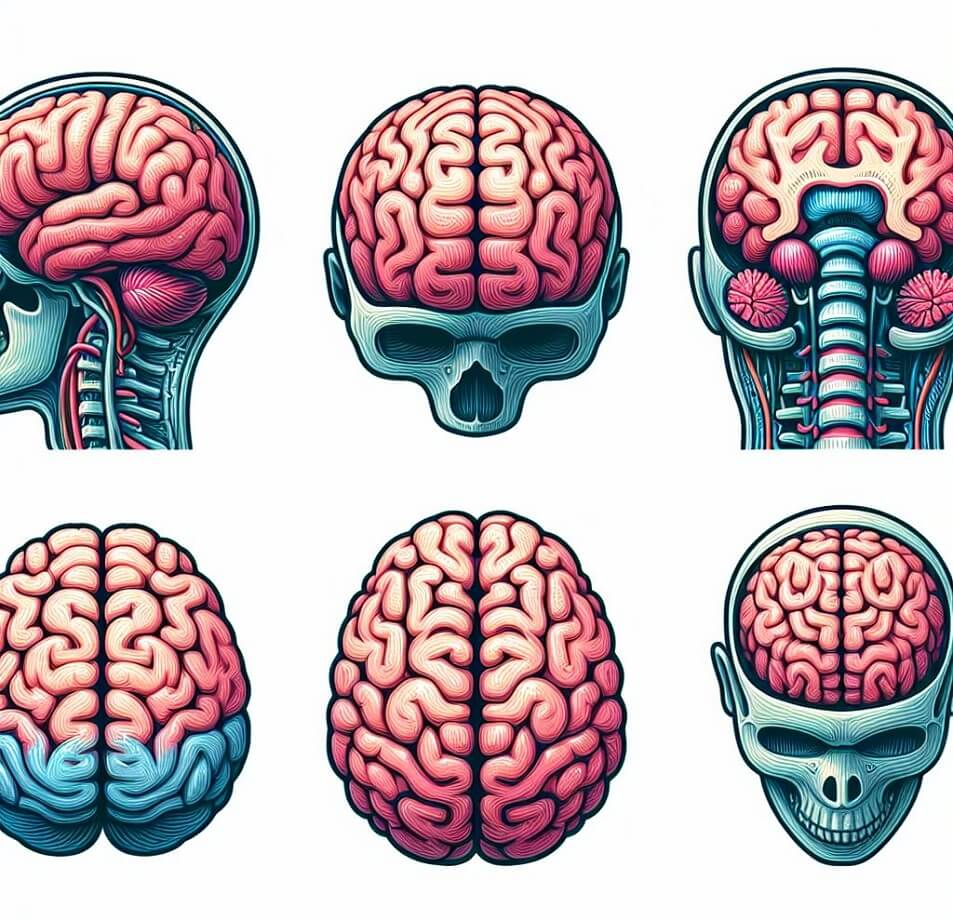 脳の解剖学のセット イラスト イラスト