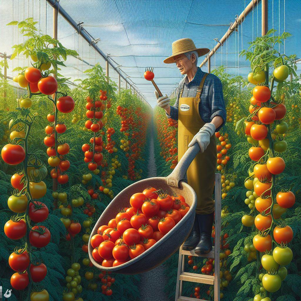 庭のトマトのイラスト イラスト
