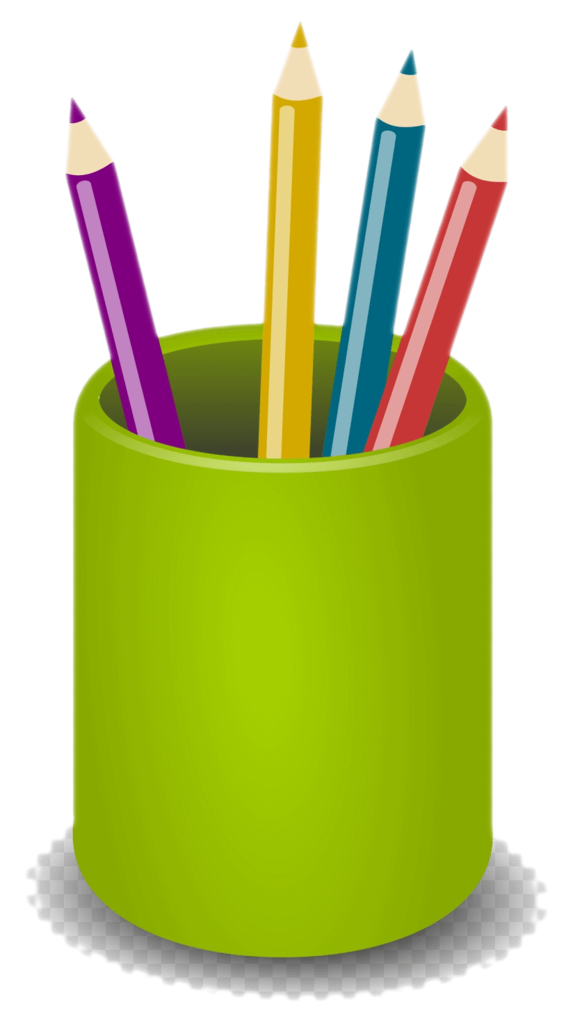 ペンホルダーに入った鉛筆のイラストダウンロード イラスト