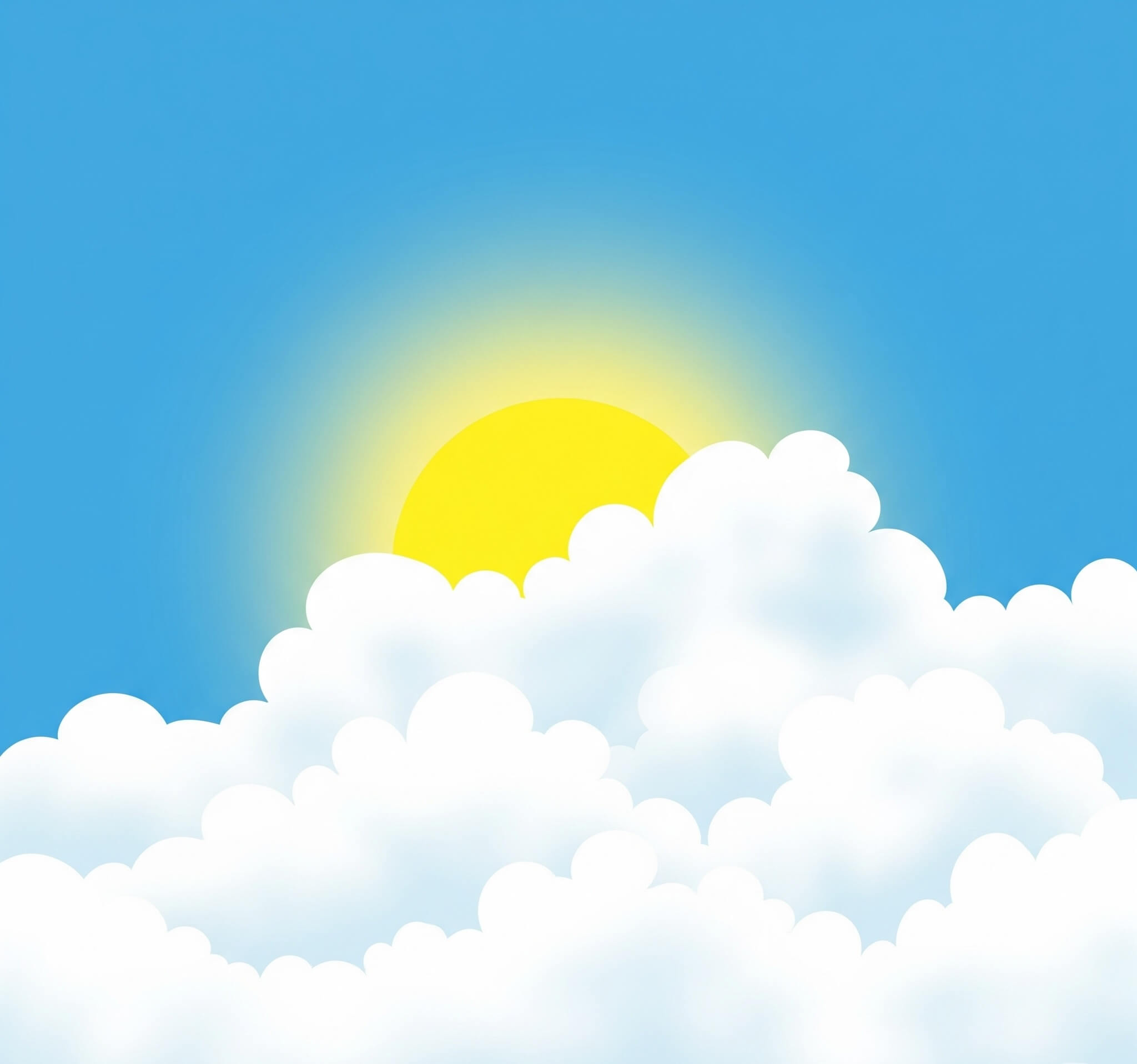 太陽と雲のイラスト背景 イラスト