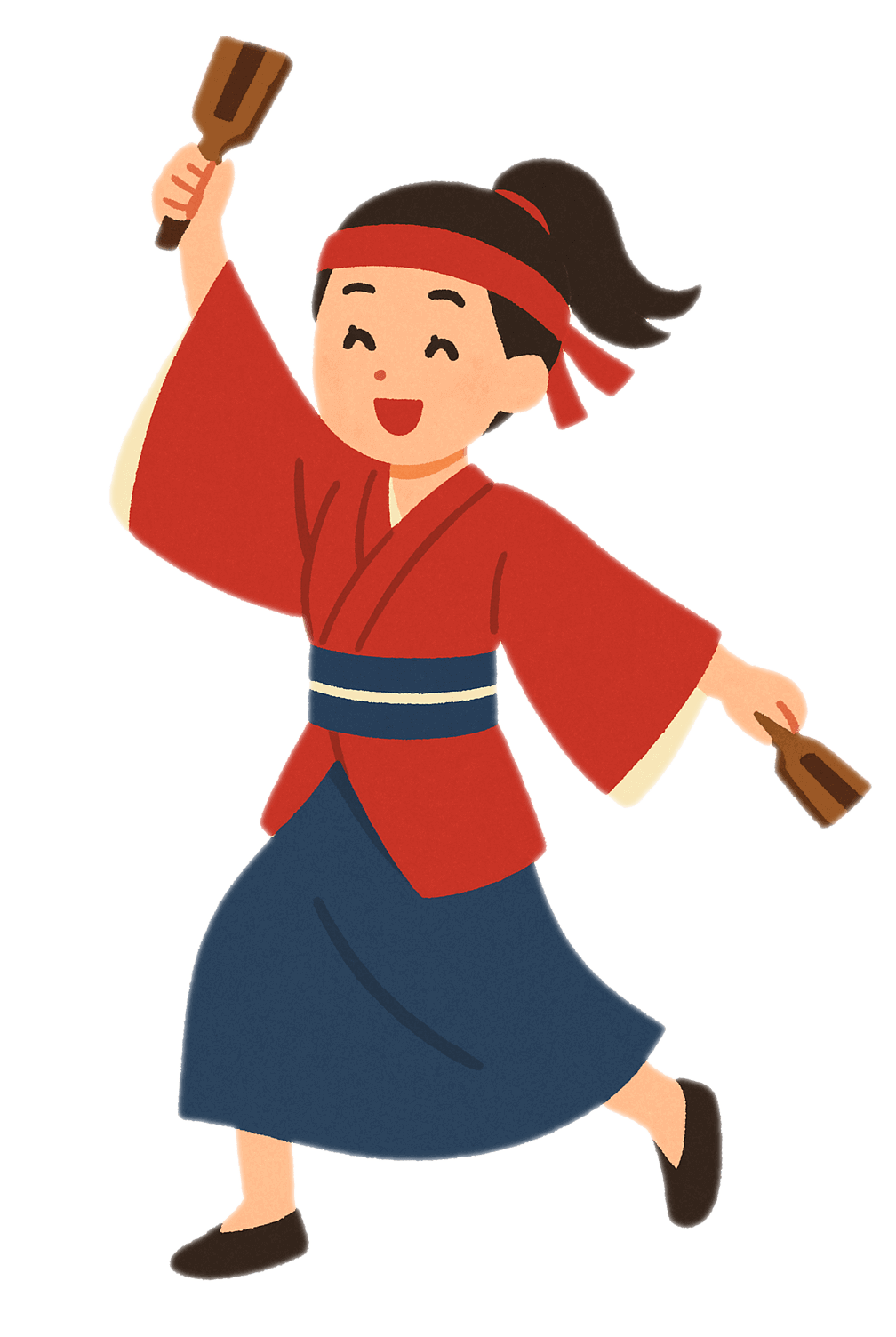 よさこい踊りをする女の子のイラスト