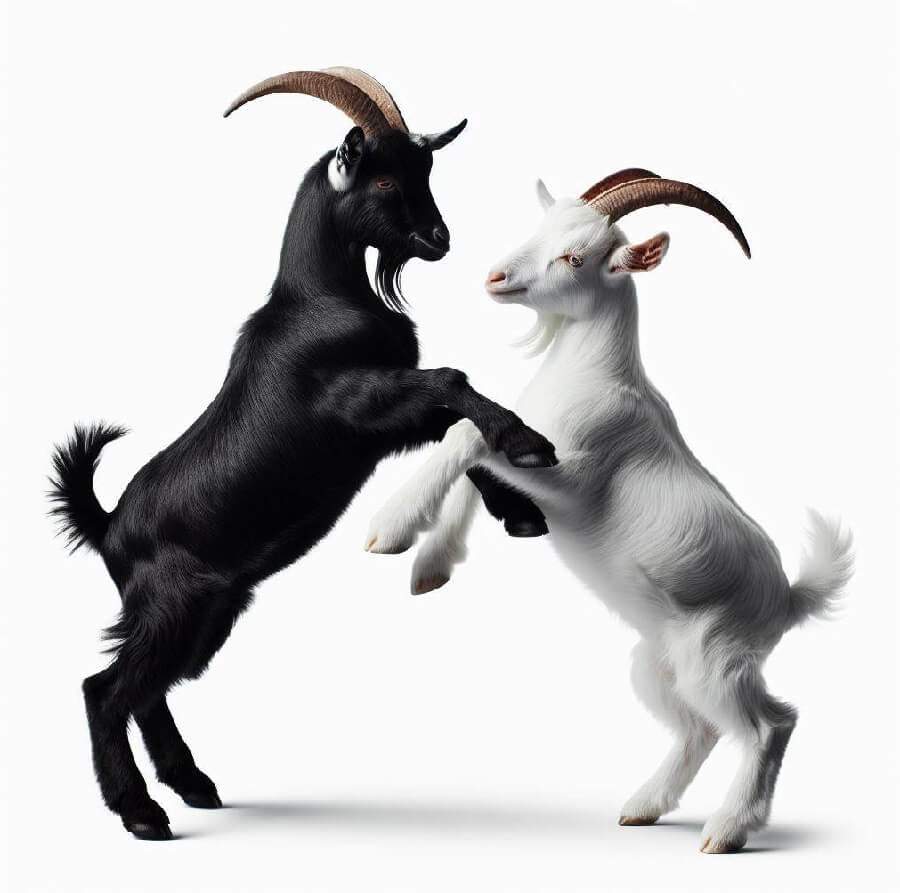 2頭のヤギが戦っているイラスト イラスト