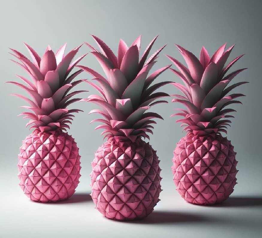3つのピンクのパイナップルのイラスト イラスト