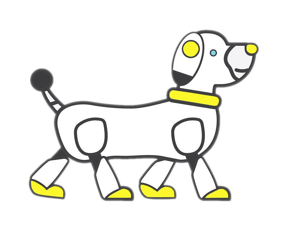 犬型ロボットのイラスト平面