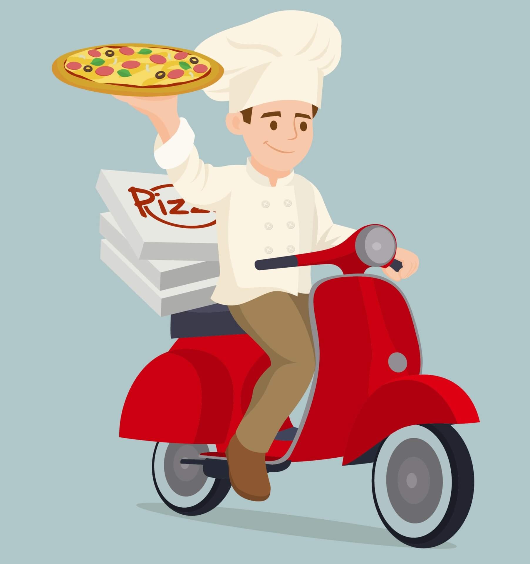 ピザ配達のイラスト画像 イラスト