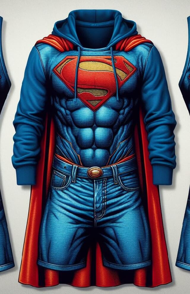 スーツスタイルのスーパーマンのイラスト