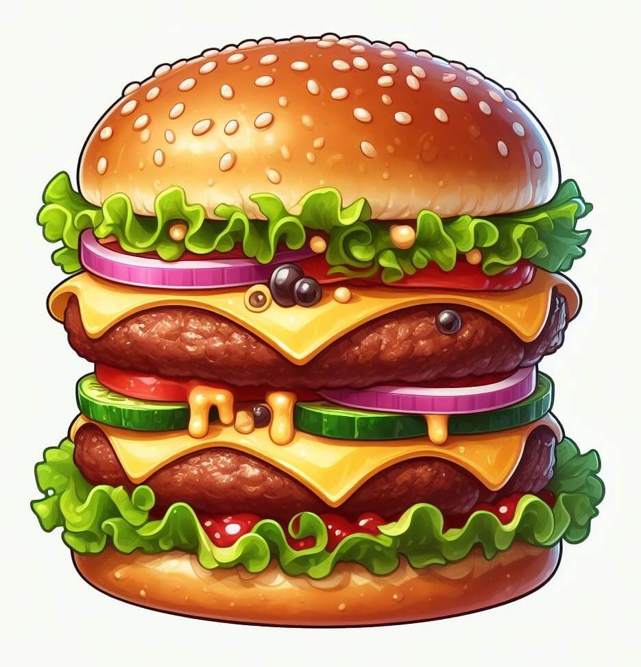 おいしいハンバーガーのイラスト 3 イラスト