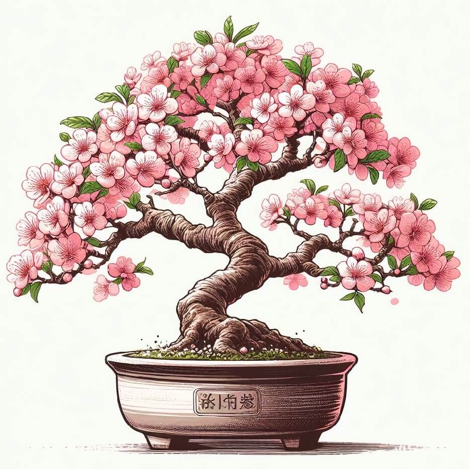 桜の盆栽のイラスト 2