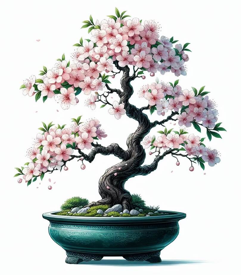 桜の盆栽のイラスト 3