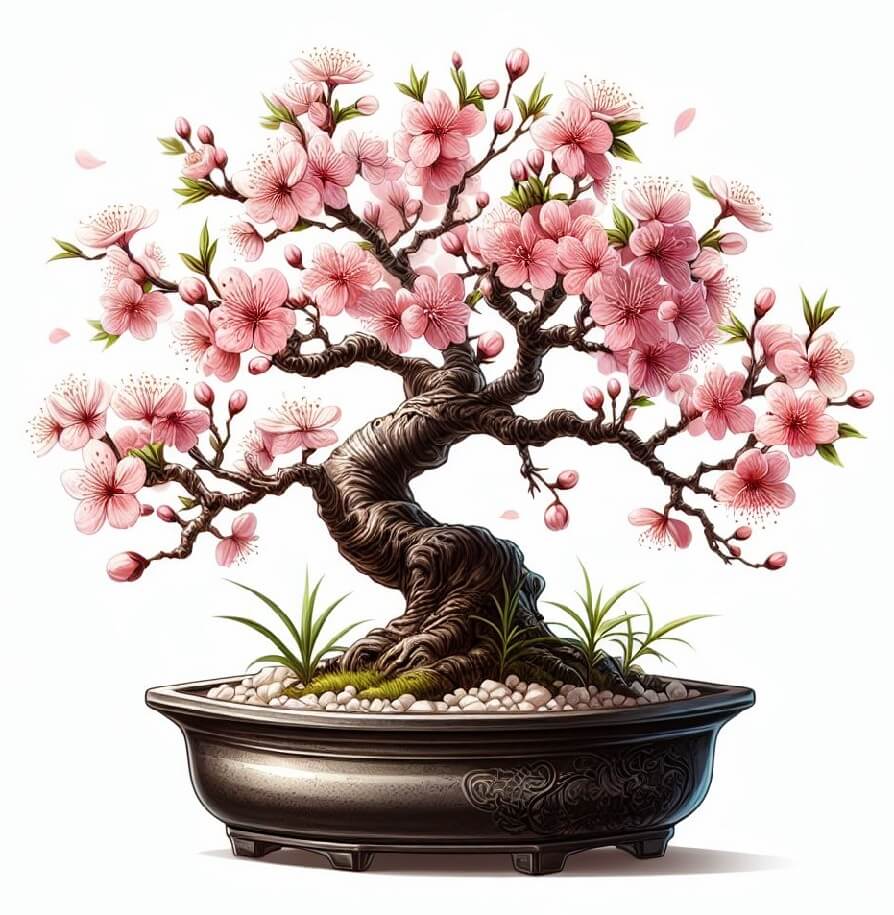桜の盆栽のイラスト 4