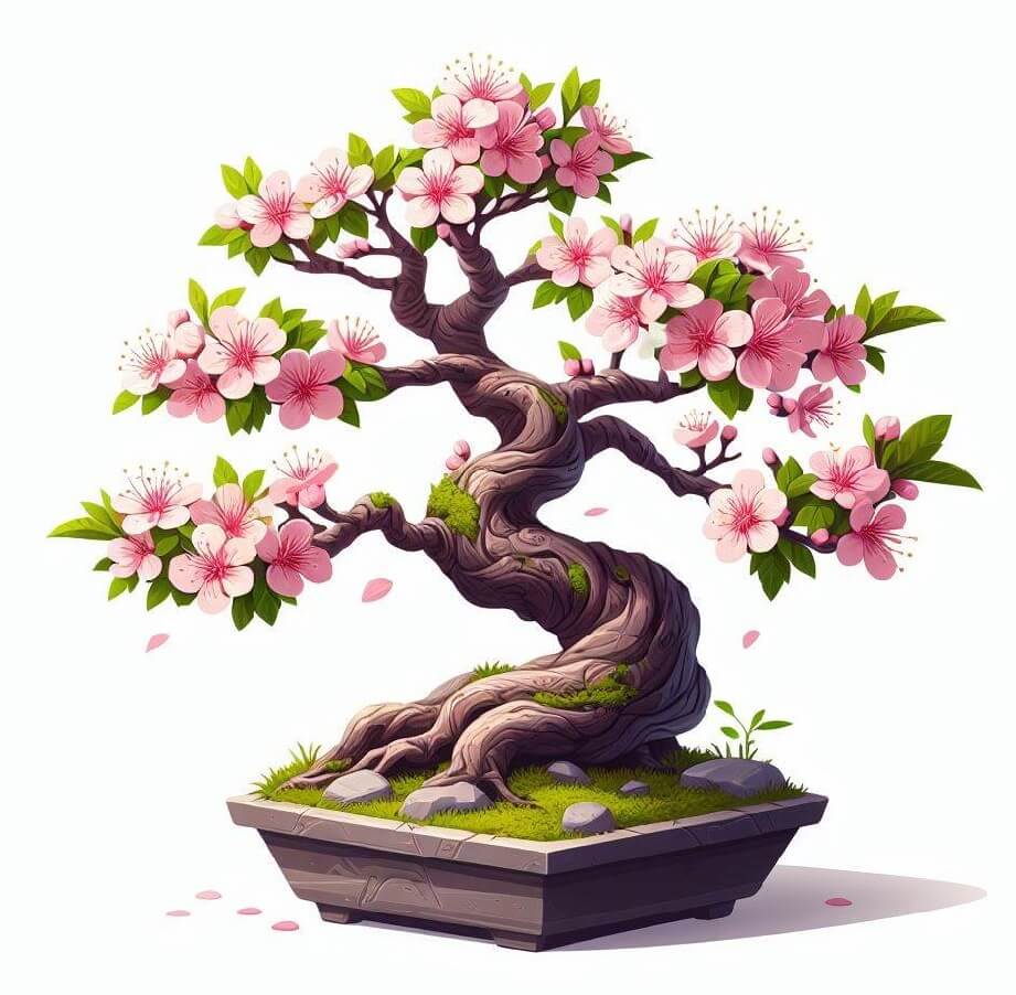 桜の盆栽のイラスト
