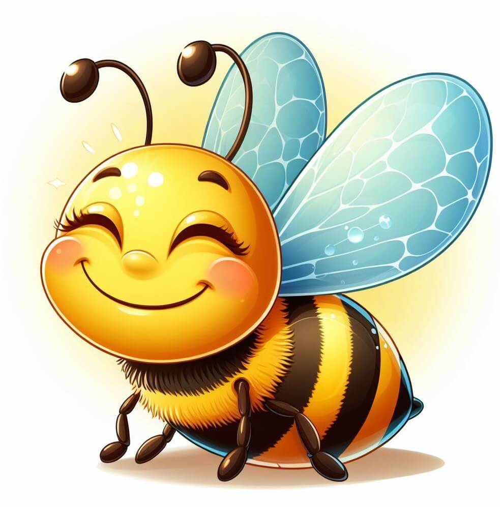 幸せな蜂の笑顔のイラスト 2 イラスト