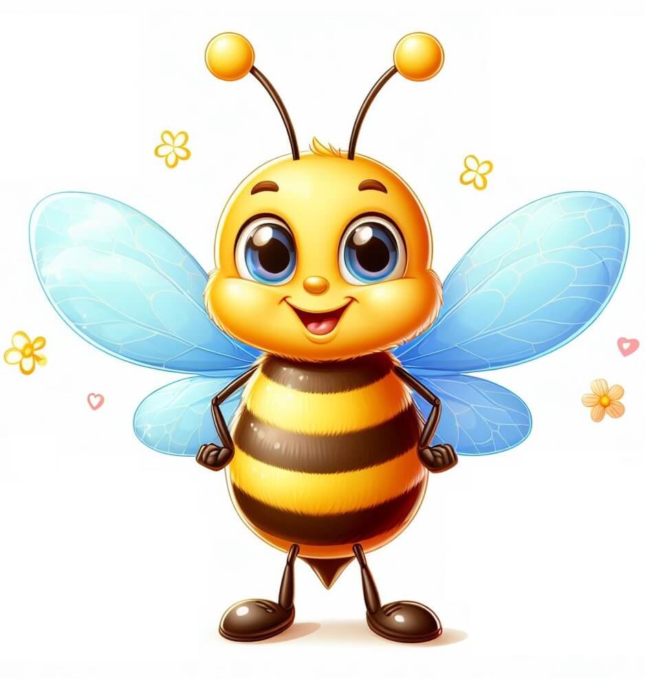 幸せな蜂のイラスト 3