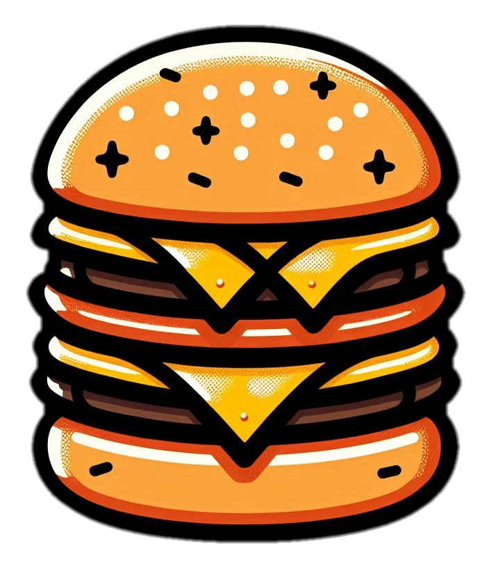 トリプルチーズバーガーのアイコンイラスト無料 イラスト