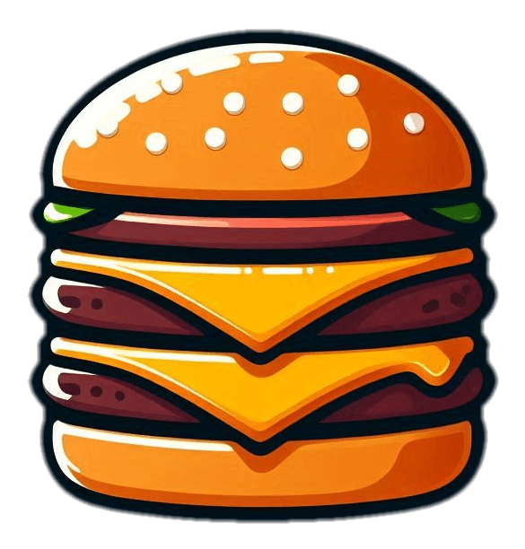 トリプルチーズバーガーアイコンイラストフラット イラスト