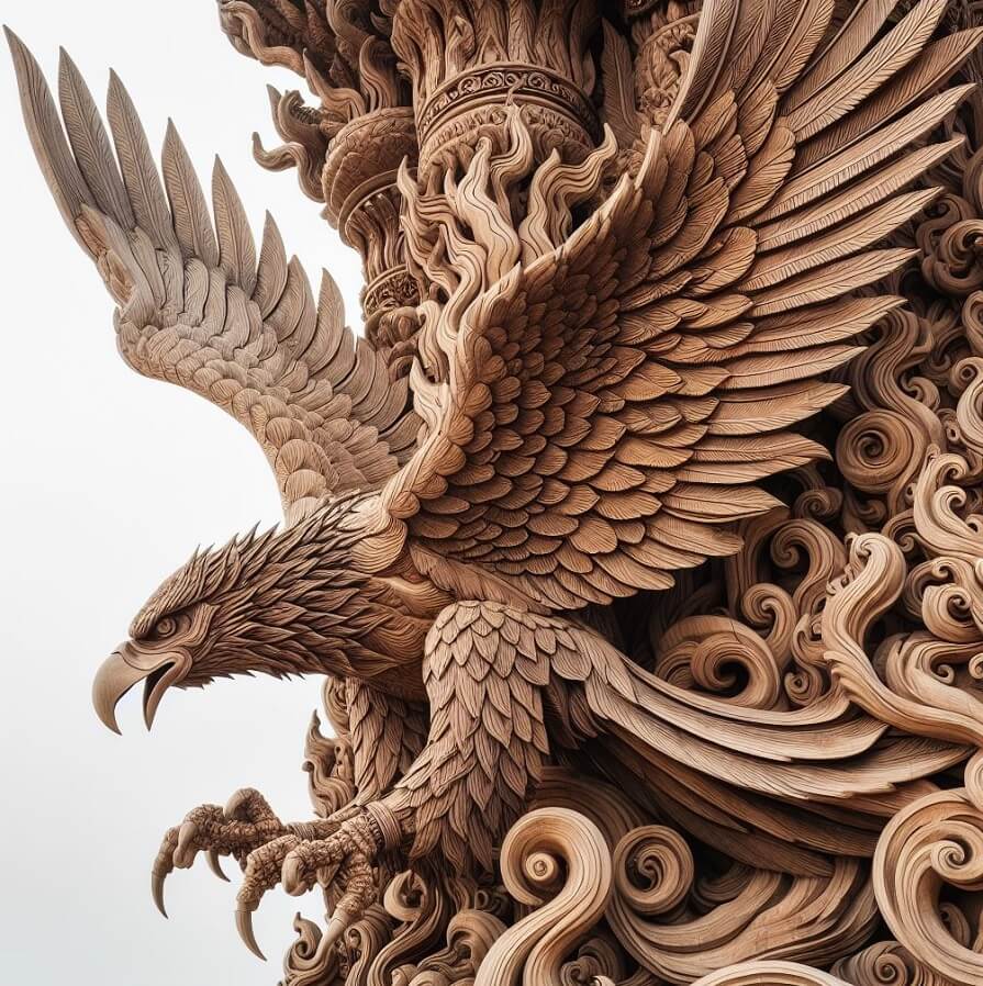 美しい鷲の彫刻のイラスト 2