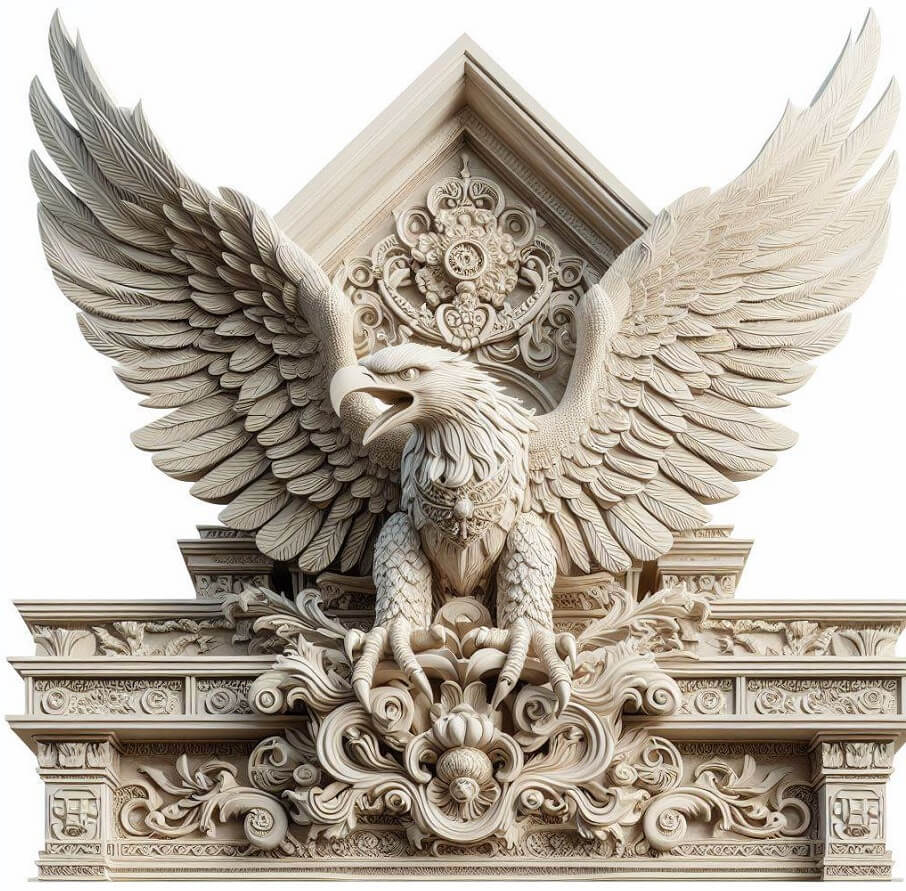 美しい鷲の彫刻のイラスト