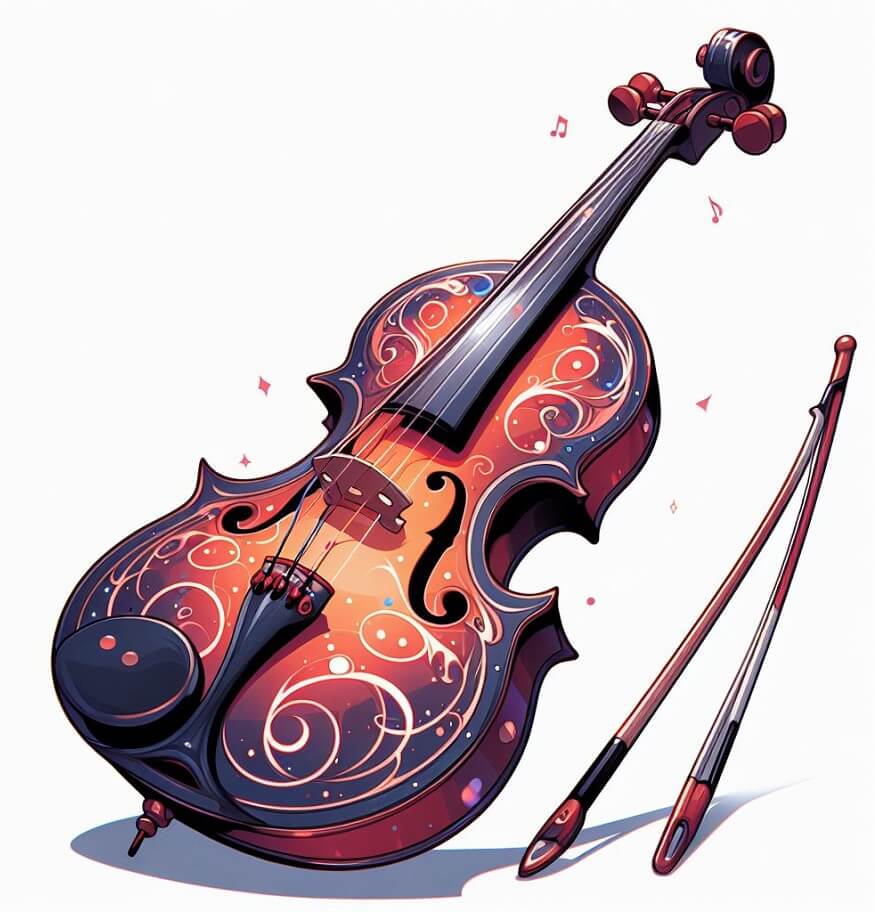 分離されたエレクトリック バイオリンのイラスト
