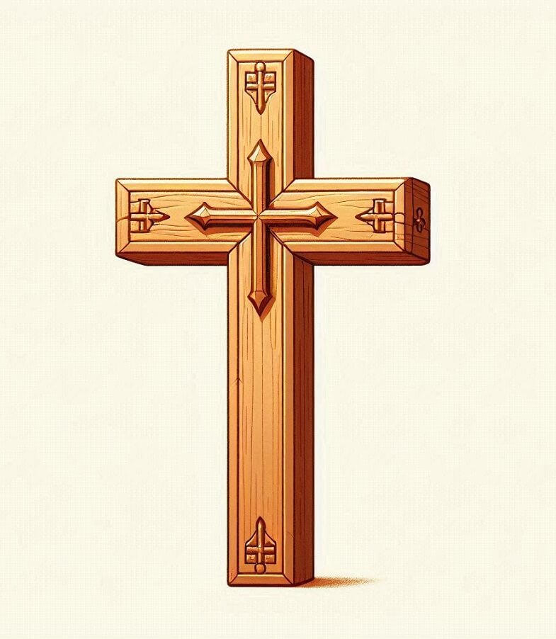木製の十字架をイラストします