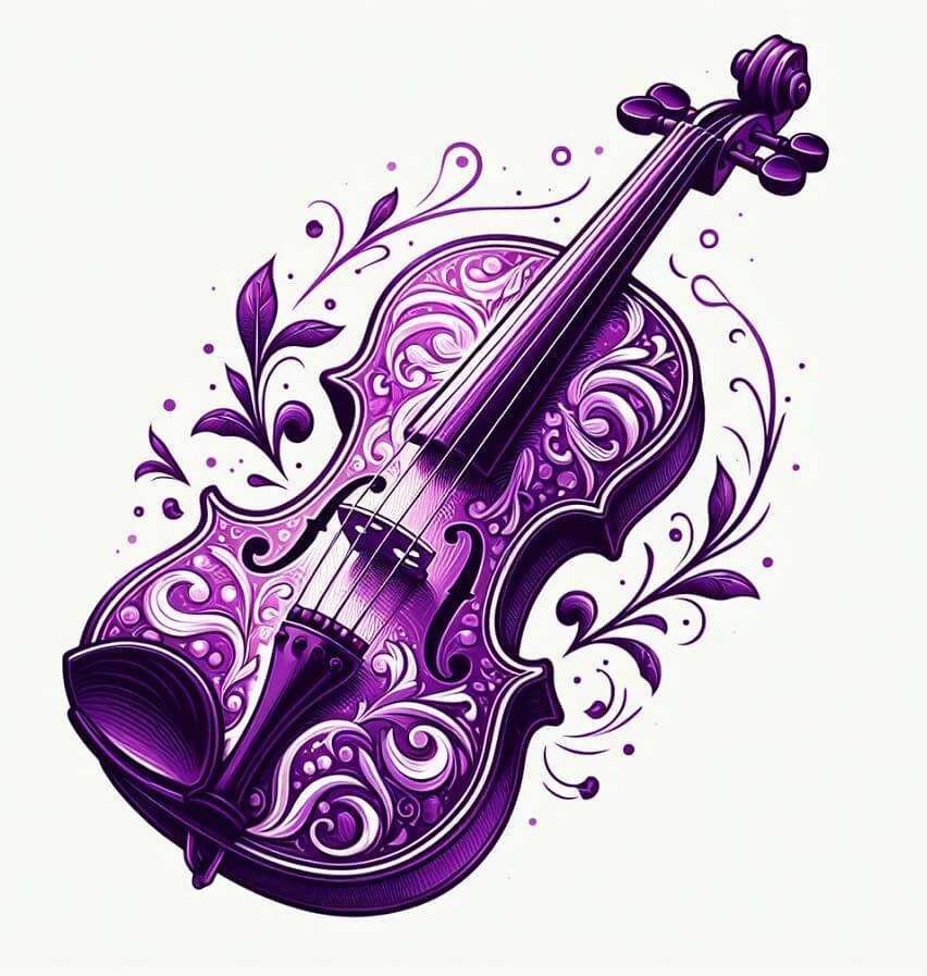 紫のバイオリンのイラスト イラスト