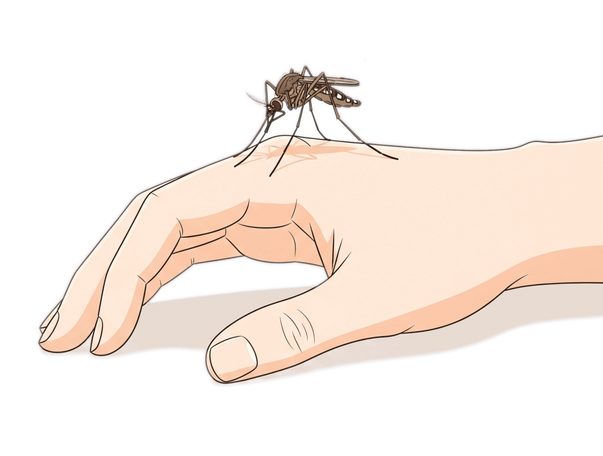 人間を刺す蚊のイラスト ダウンロード イラスト