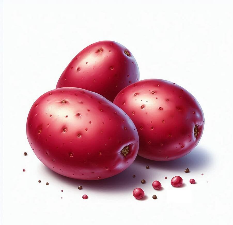 3つの赤いジャガイモのイラスト イラスト