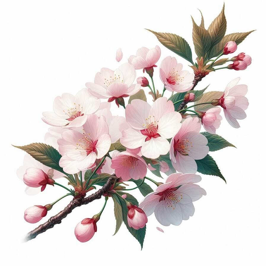 Illust a cherry blossoms small branch