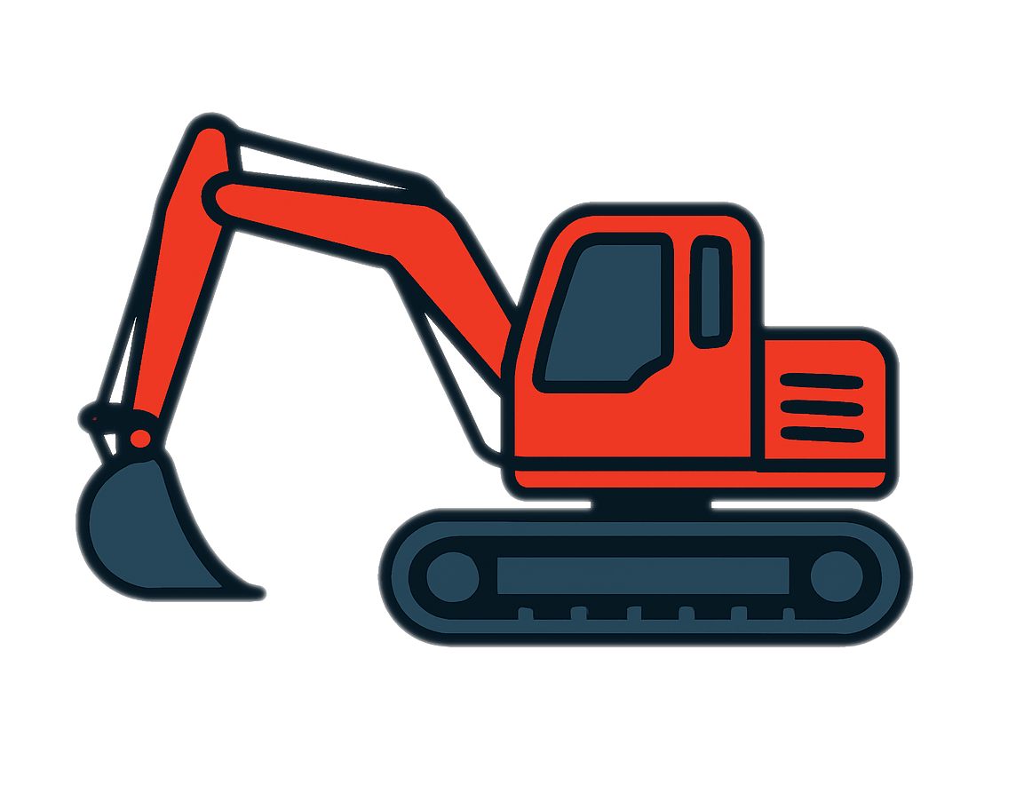 赤い掘削機のイラストのダウンロード イラスト