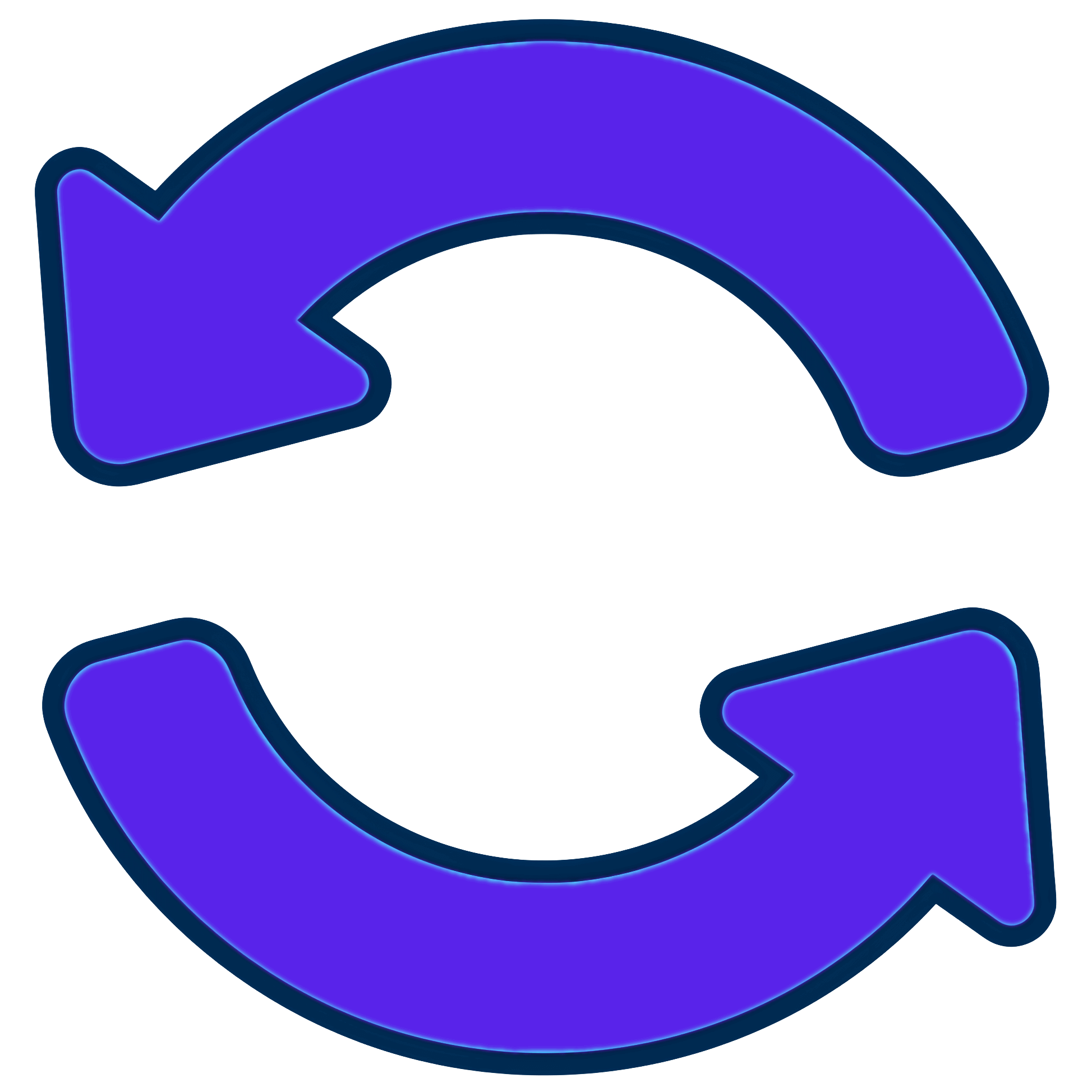 青い円形の更新矢印のイラストPng イラスト