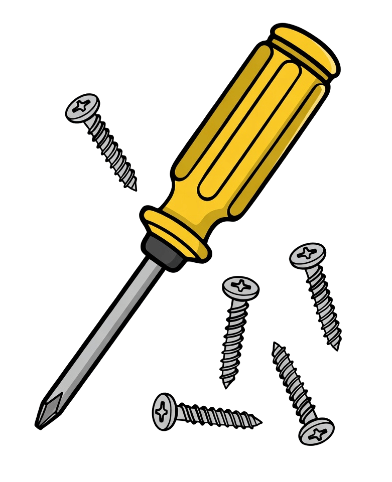 ドライバーとネジのイラスト 3 イラスト