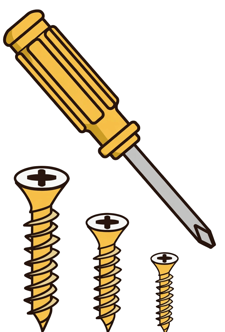 ドライバーとネジのイラスト無料 イラスト