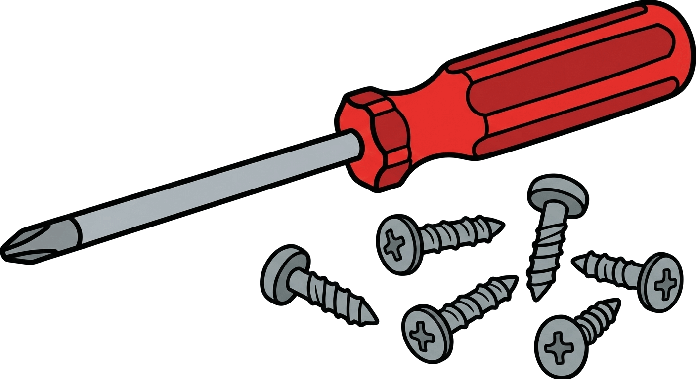 ドライバーとネジのイラストのダウンロード イラスト