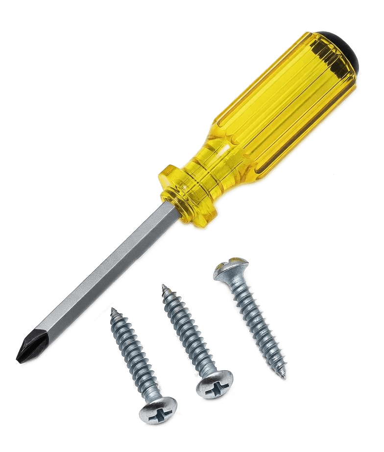 ドライバーとネジのイラストリアル イラスト