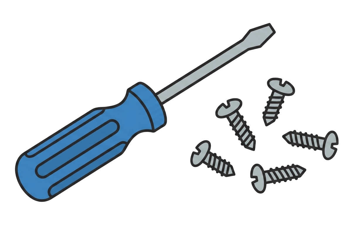 ドライバーとネジのイラスト イラスト