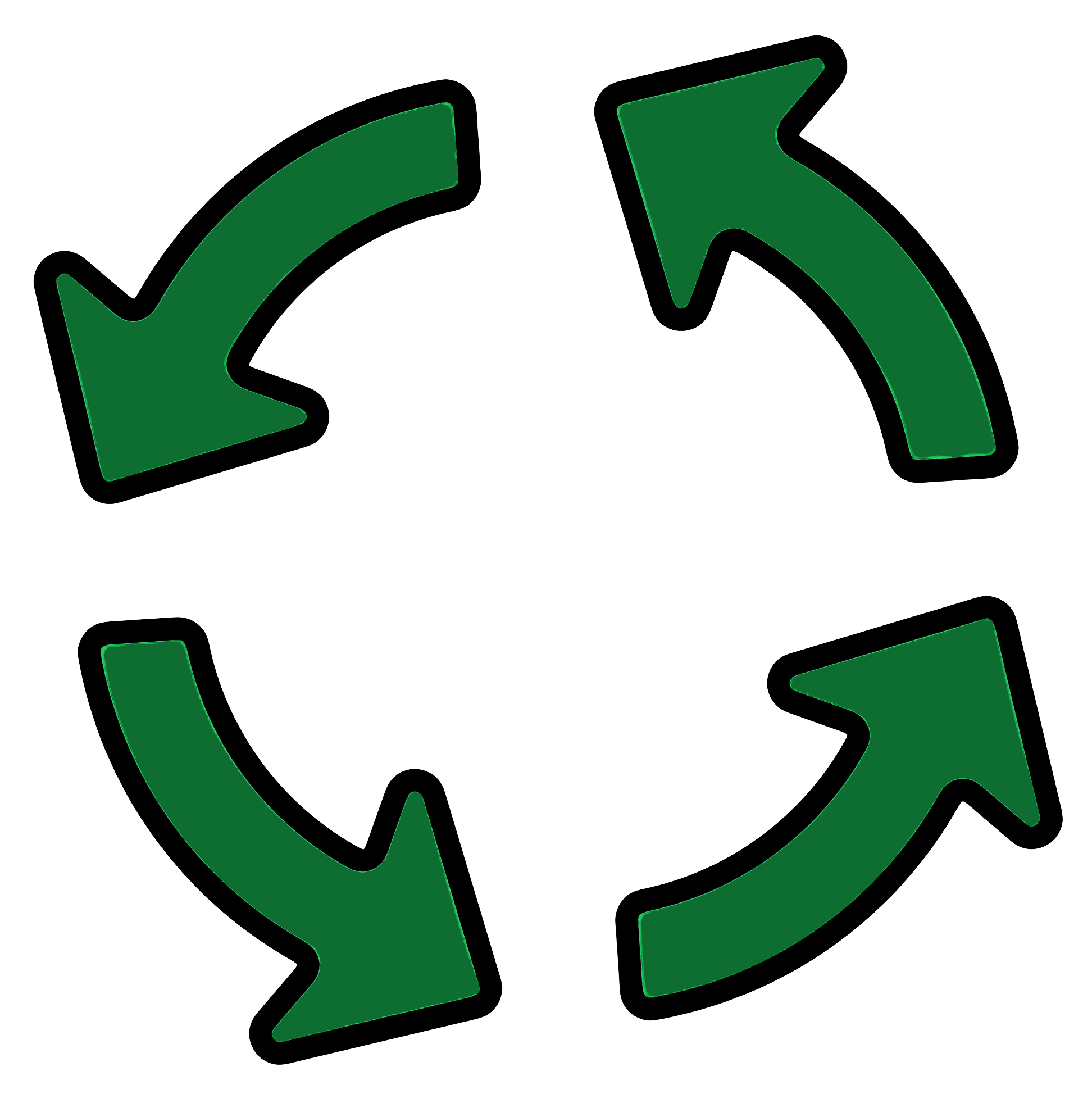 円形矢印付きリサイクルシンボル イラスト PNG イラスト