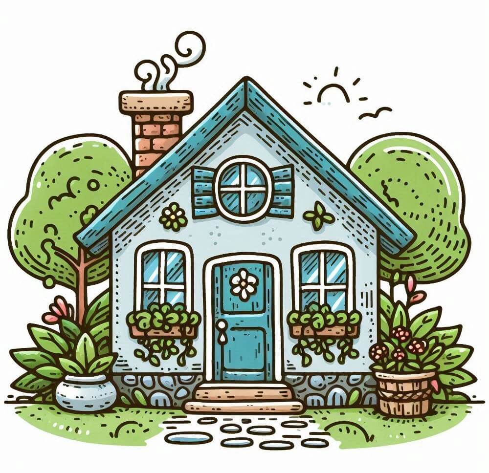 家のイラストの背景 2 イラスト
