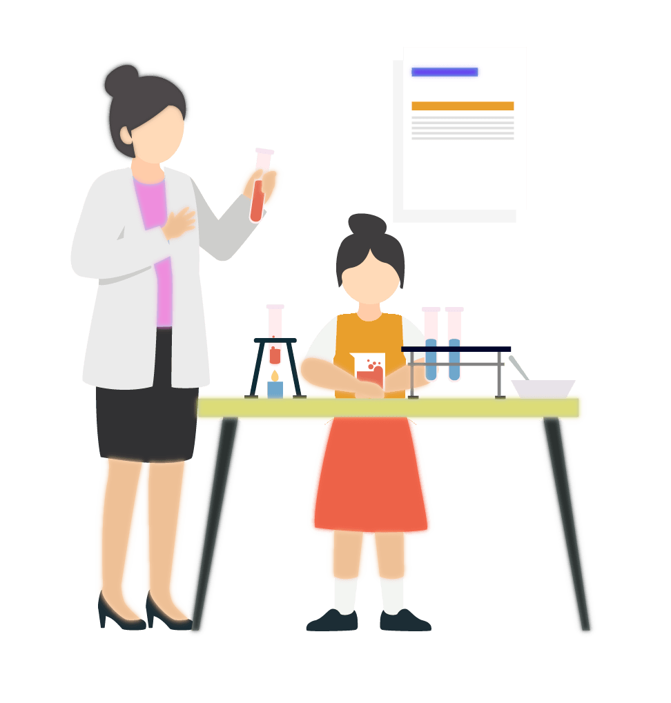 化学教師と生徒のイラスト イラスト