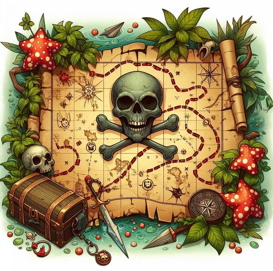 海賊の宝の地図のイラスト イラスト