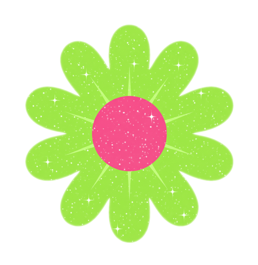 子供向けの花のグリッターイラスト 2