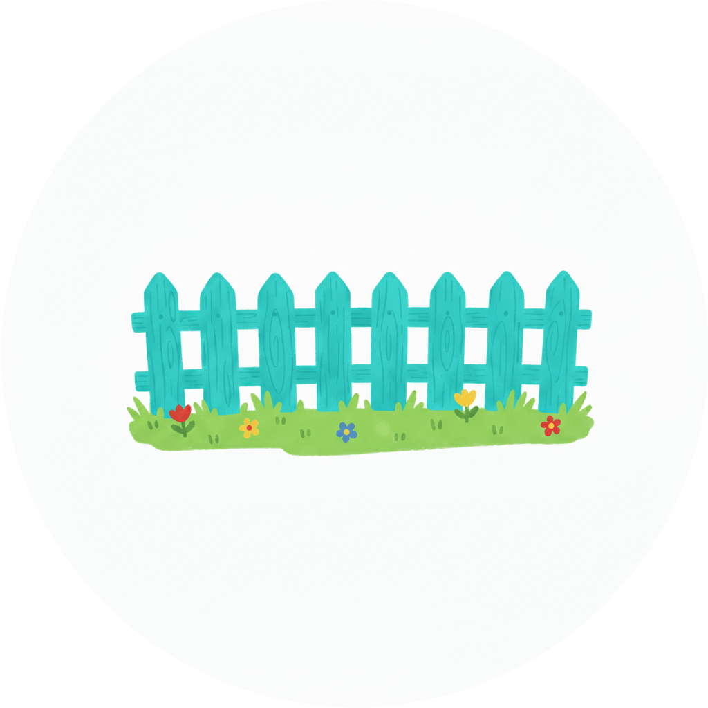 子供向けのシアンフェンスのイラスト イラスト