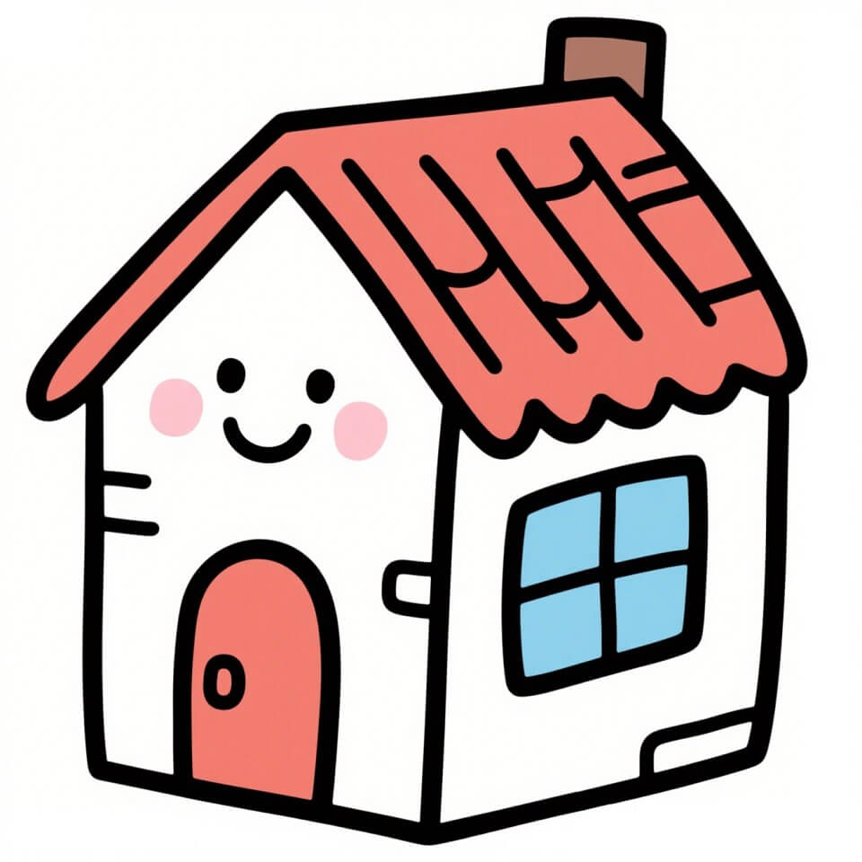 子供向けのシンプルな家のイラスト イラスト