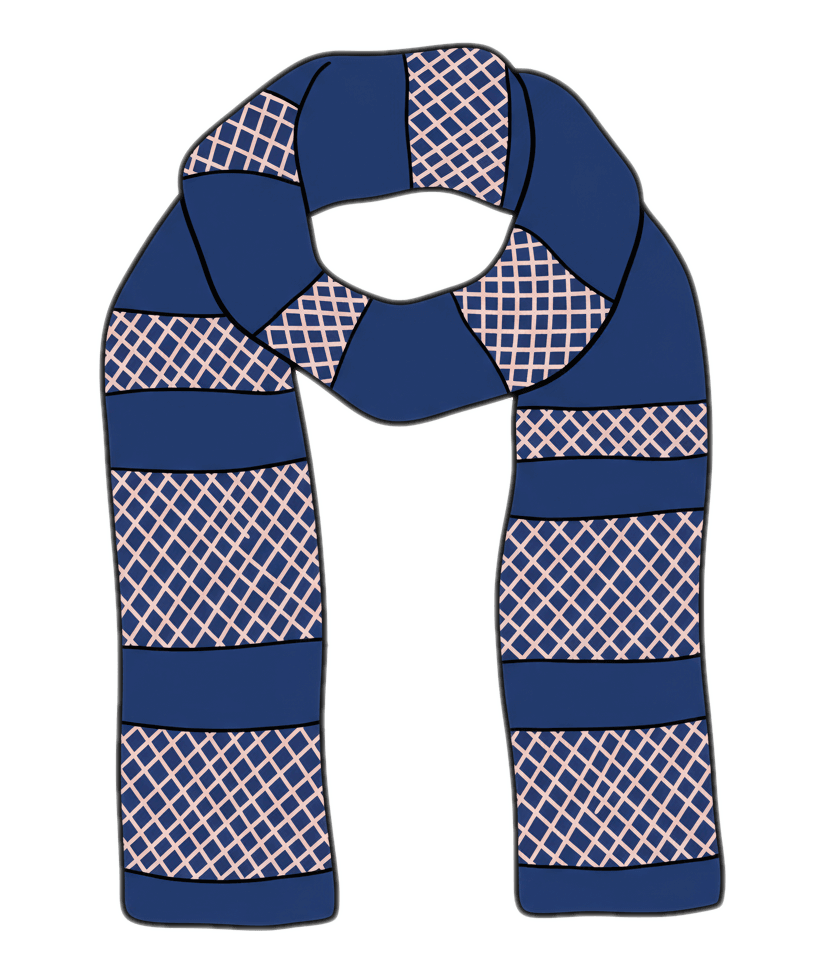 濃い青色のスカーフのイラストをダウンロード イラスト