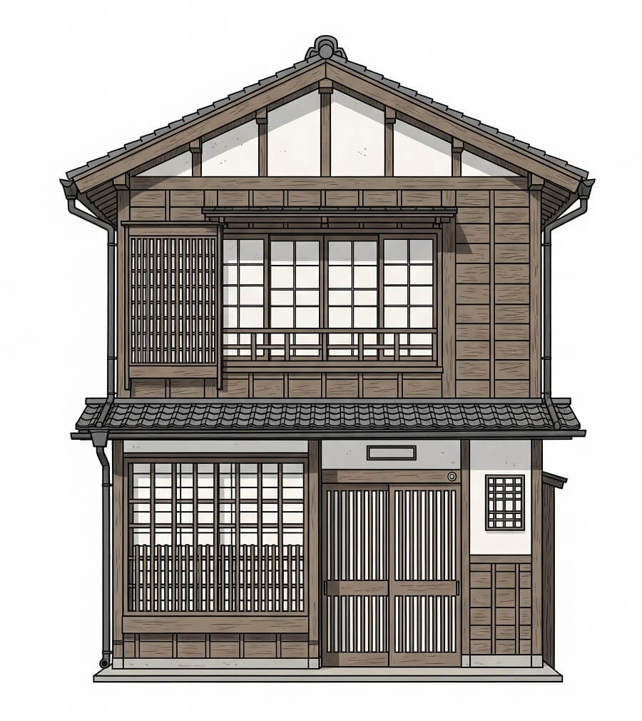 町家イラスト2D画像 イラスト