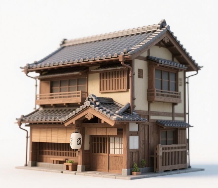 町家イラスト3D画像 イラスト