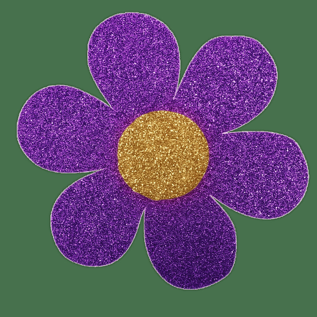 紫色の花のグリッターのイラスト
