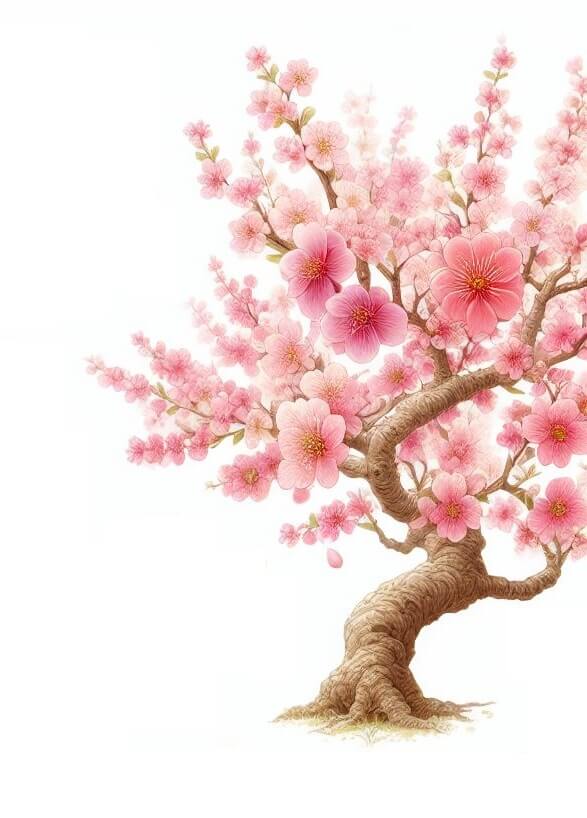 ピンクの桜の木のイラスト