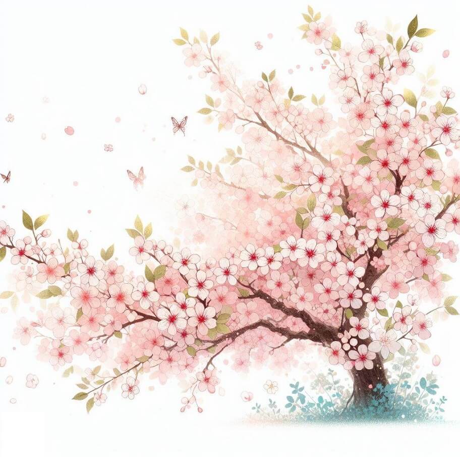 桜の木のアートのイラスト