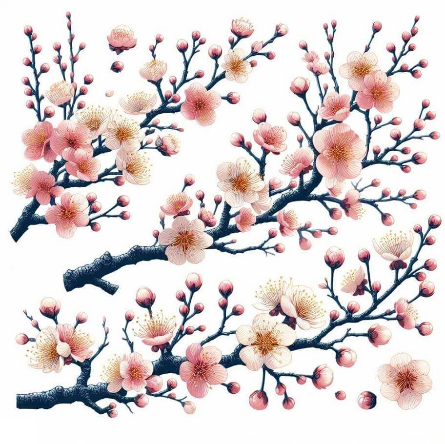 桜と枝のイラスト２ イラスト