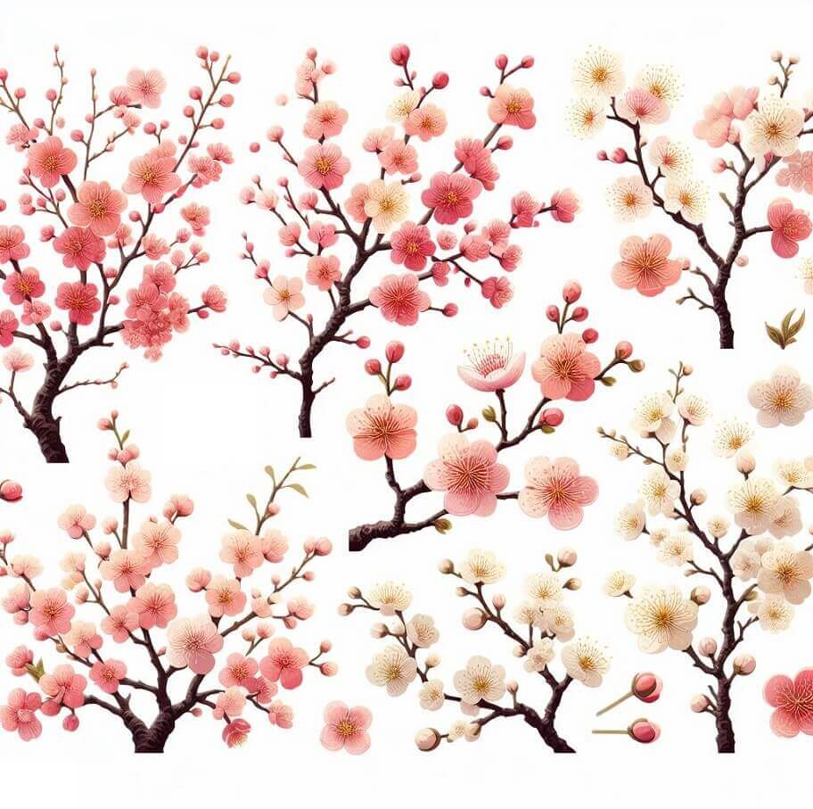桜と枝のイラスト３ イラスト