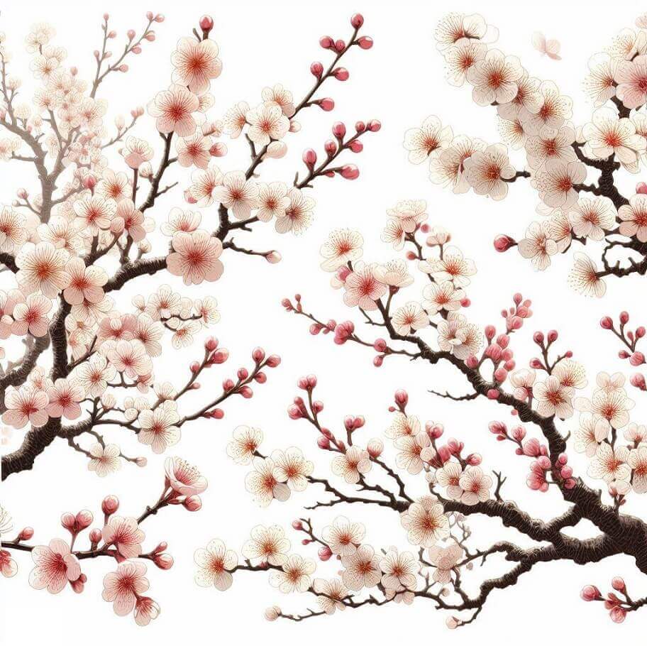 桜と枝のイラスト